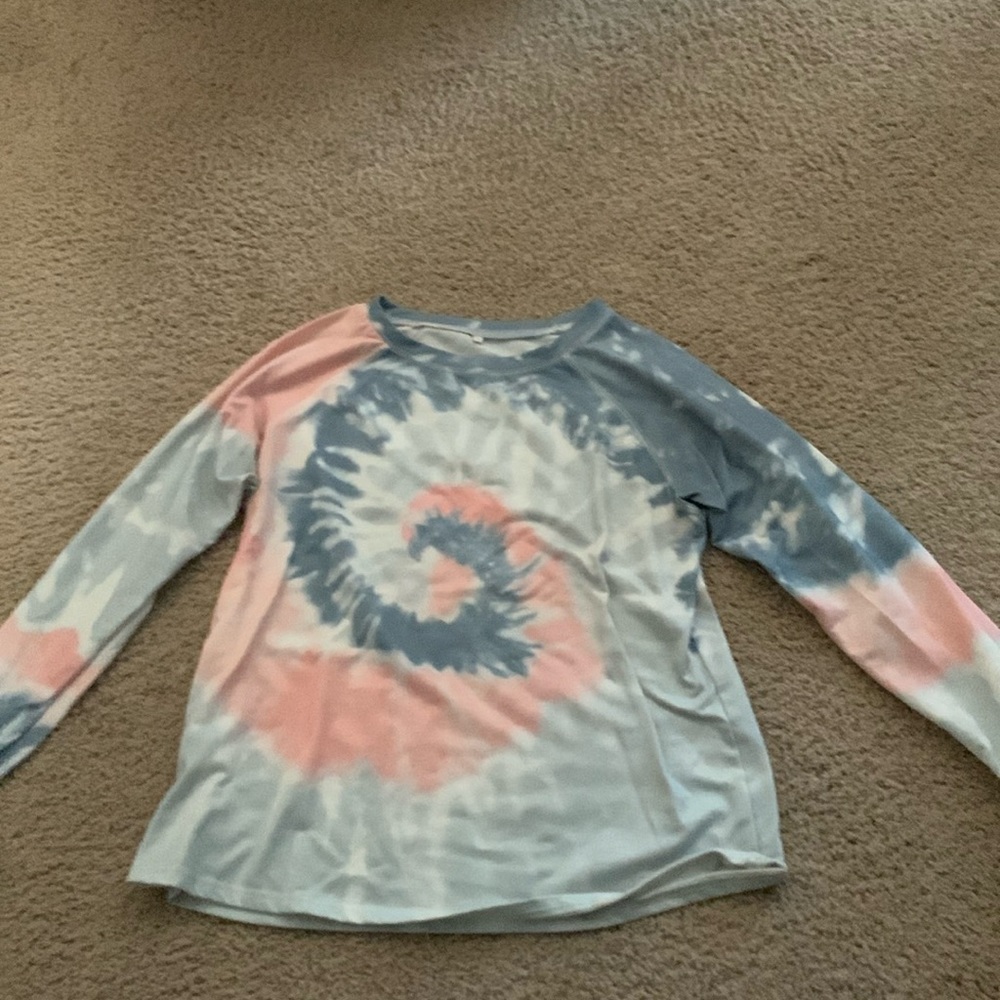 Pink and blue tie dye long sleeve